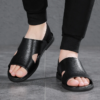 SANDALES EN CUIR NOIR 2025log