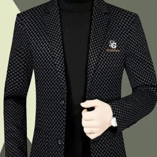 spp_20241105171924_ef3dff07ef514c201eb5f3e95db4fd81 Veste de Costume Décontractée à Coupe Ajustée pour Hommes