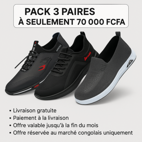 pack 3 chaussures