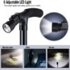 Canne de Marche Pliable Multifonctionnelle - Antidérapant réglable avec Lumière LED