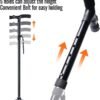 Canne de Marche Pliable Multifonctionnelle - Antidérapant réglable avec Lumière LED